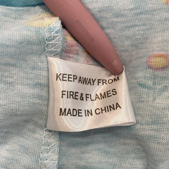 Blue Lama Print Cotton Blend Short Sleeve Nightgown Women's Size S NWOT - Picture 7 of 7